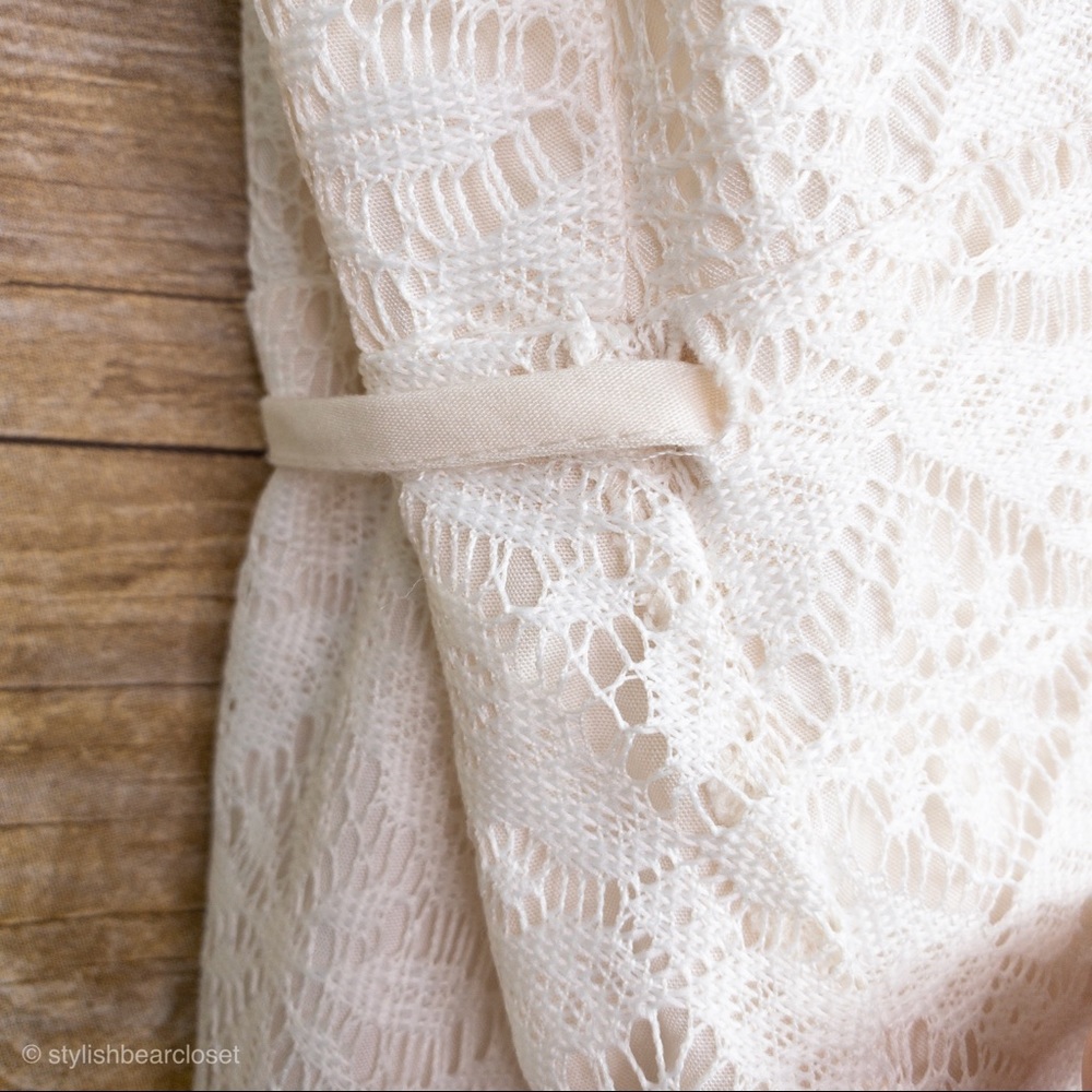 Abercrombie & Fitch Lace Wrap Dress Ivory Small - Picture 6 of 8